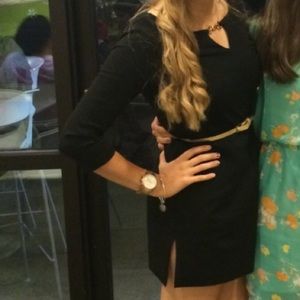 Black quarter length sleeve dress